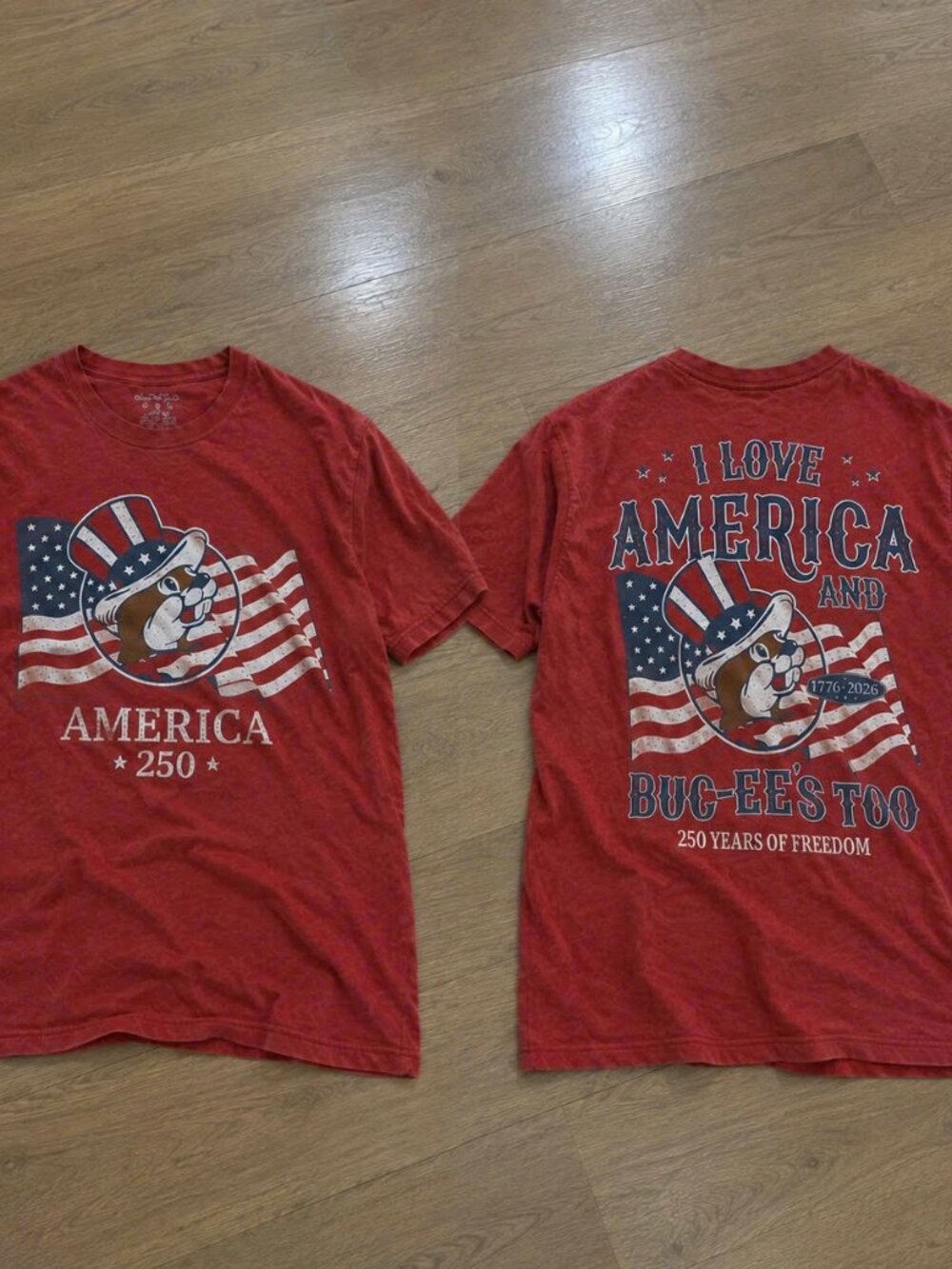 Bucc-ee's America 250th 1776-2026 Patriotic Graphic T-Shirt Red